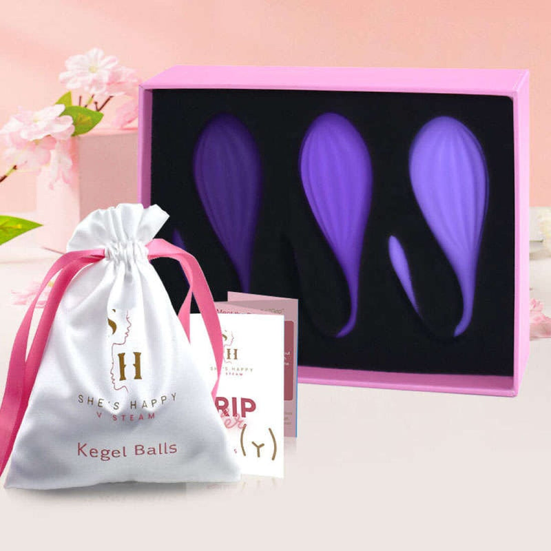 Super Grip Kegel Balls She's Happy V Steam Pink Balls - Maximum 